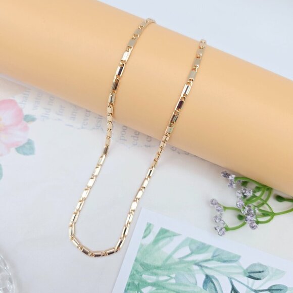 Rose Gold Plated Link Chain Necklace in Elegant Glossy Finish - 45cm, XPNL0043 - Picture 5 of 12